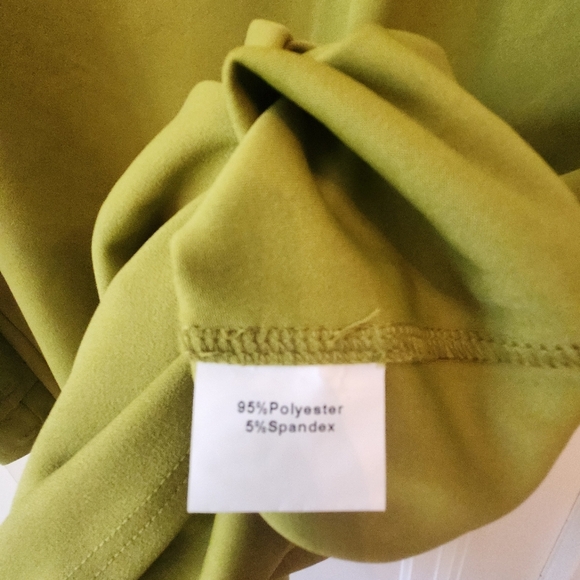 Midi Green Dress Sx XL NWT V Neck Tiered Bell Sleeve Fall Flirty Cocktail Dress - Picture 8 of 10